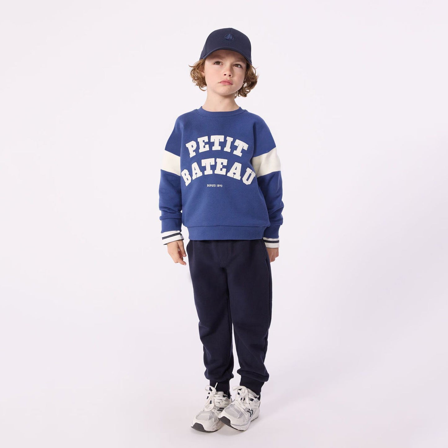 男童蓝色Logo棉卫衣