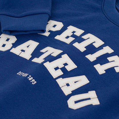 男童蓝色Logo棉卫衣