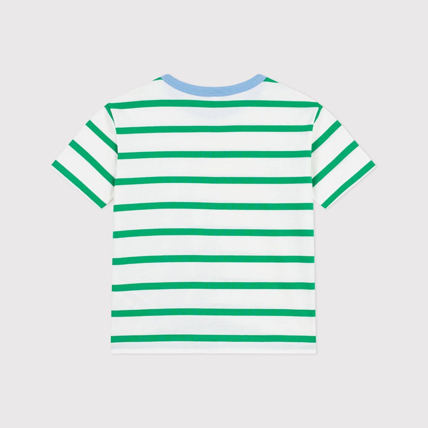 儿童绿色条纹棉T恤