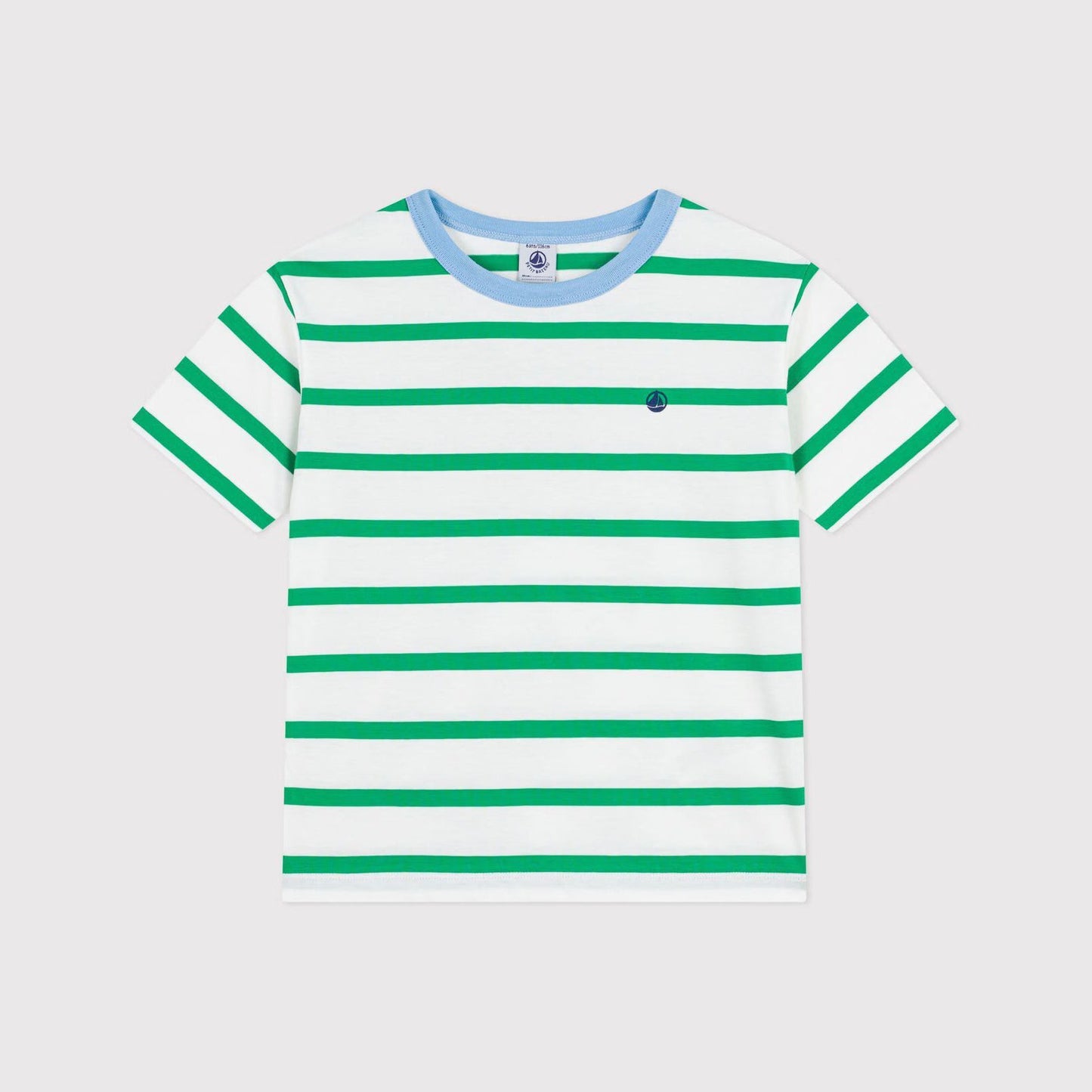 儿童绿色条纹棉T恤