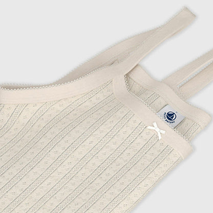 女士米色镂空棉背心