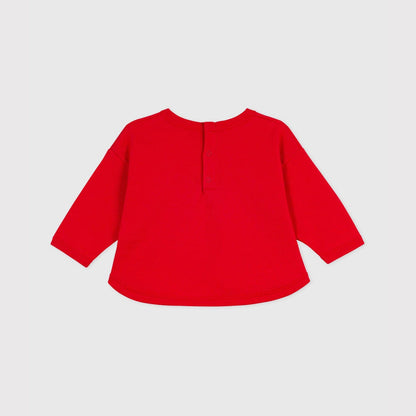 男婴红色Logo棉卫衣