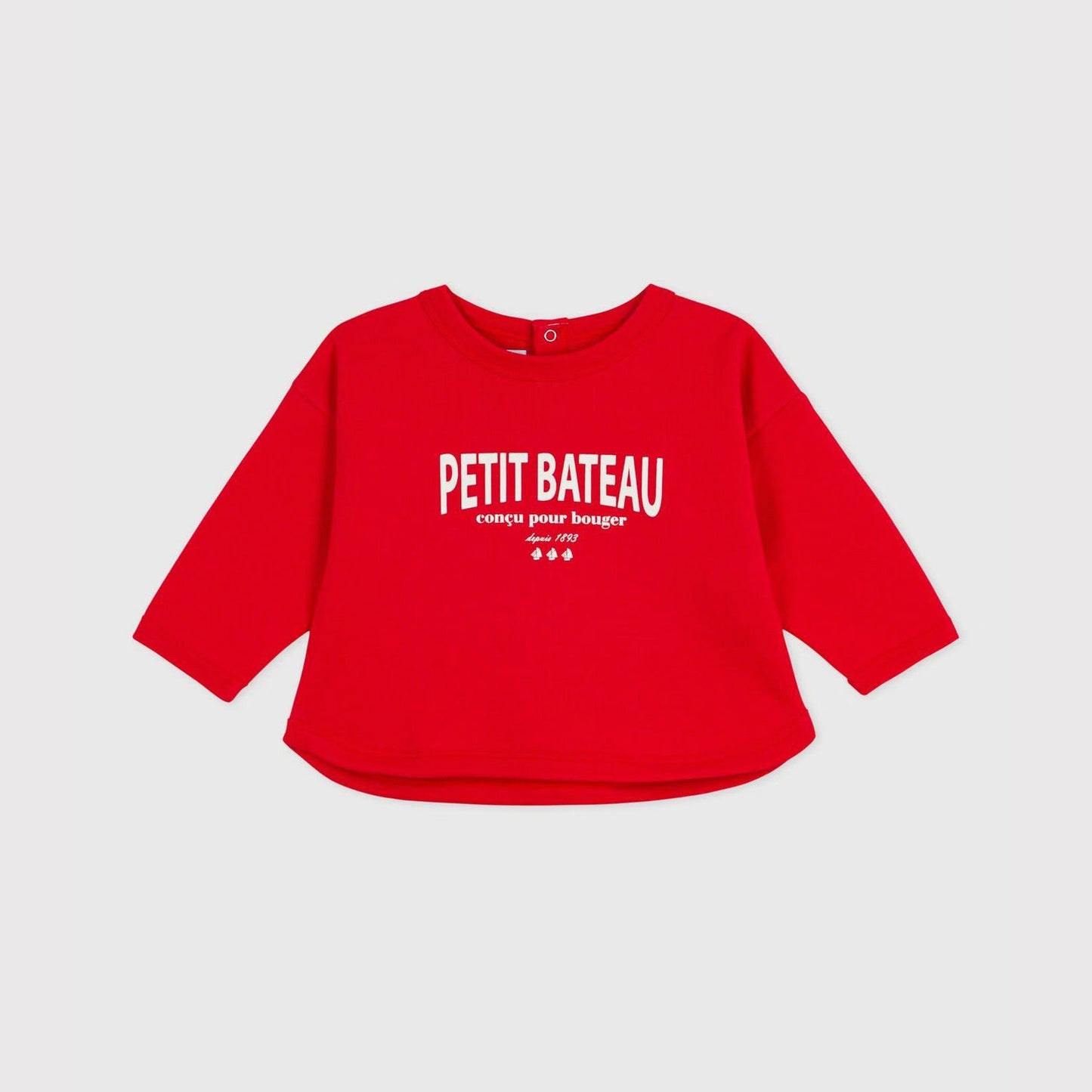 男婴红色Logo棉卫衣