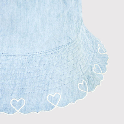 女童浅蓝色牛仔渔夫帽