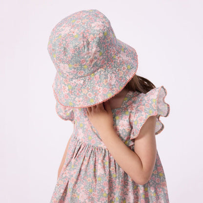 女童彩色碎花棉渔夫帽