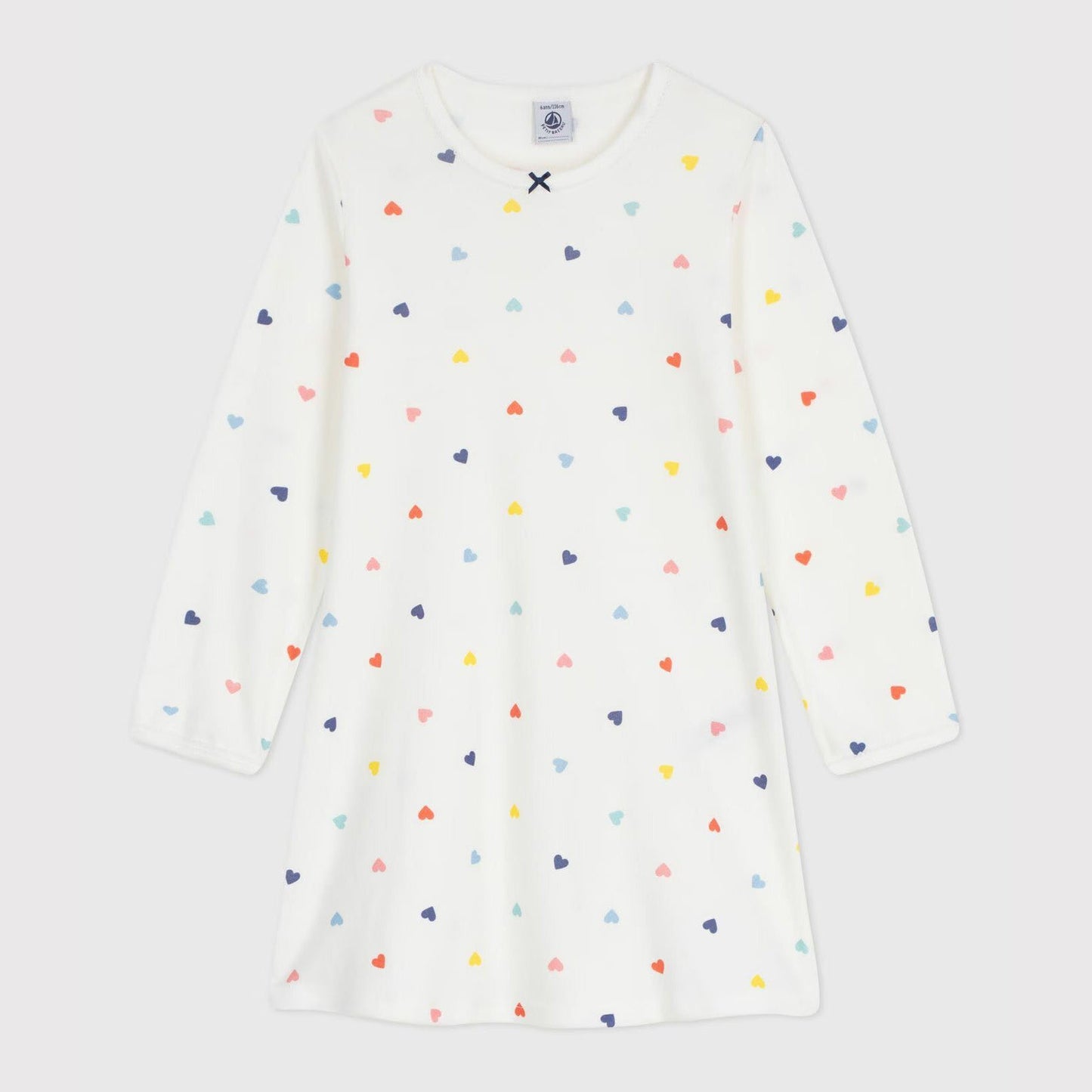 女童白色爱心棉睡裙