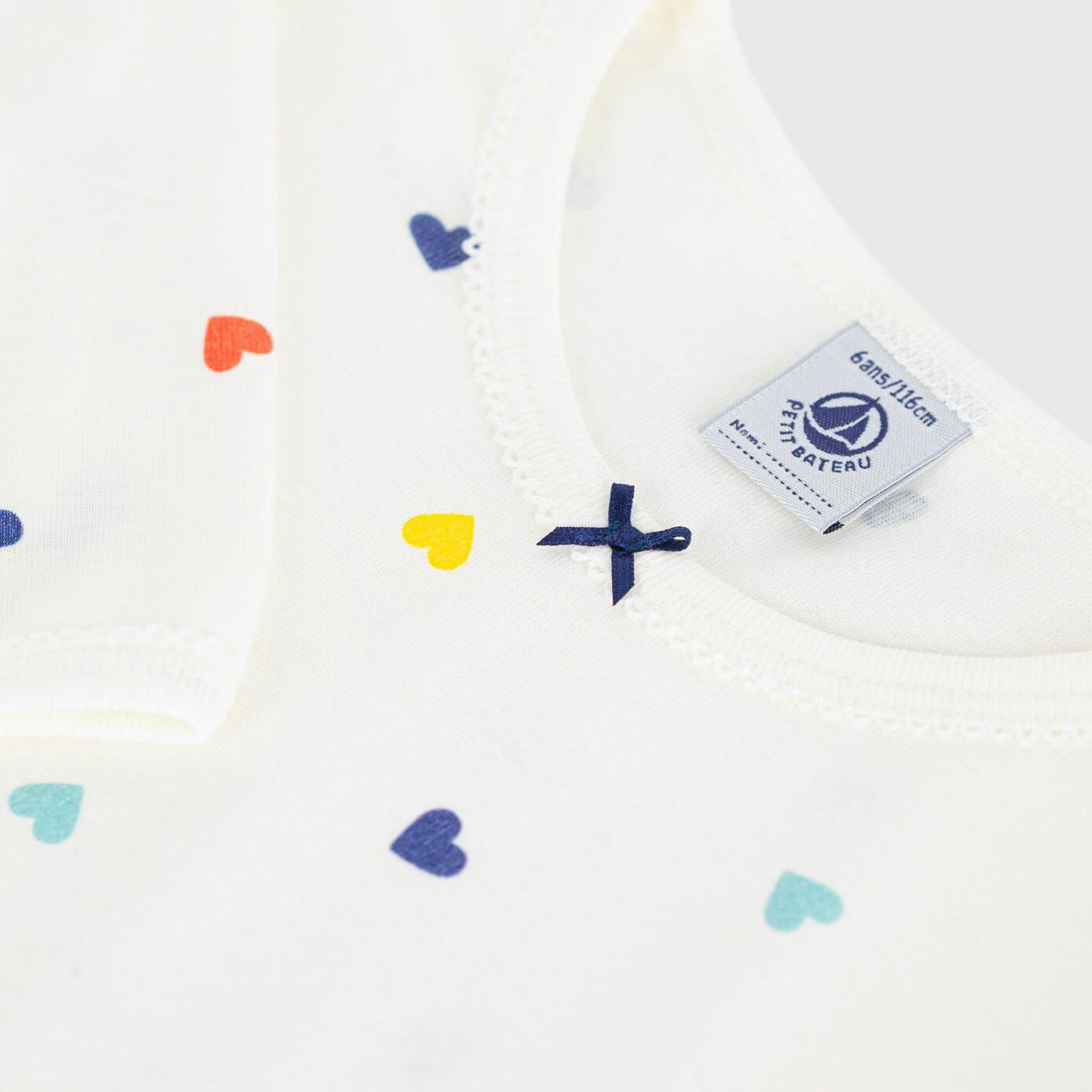 女童白色爱心棉睡裙