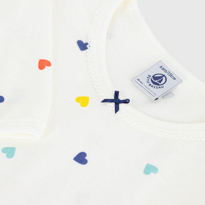 女童白色爱心棉睡裙