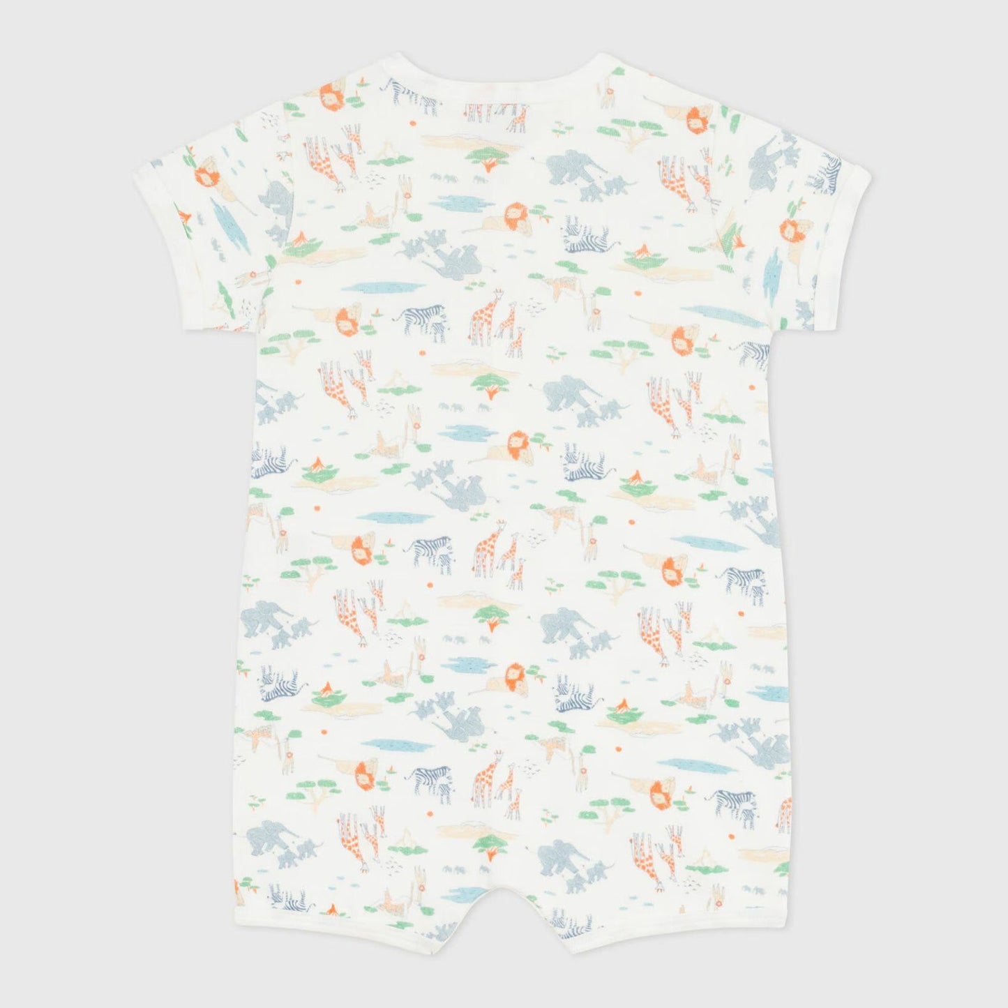 婴儿白色印花棉连体衣