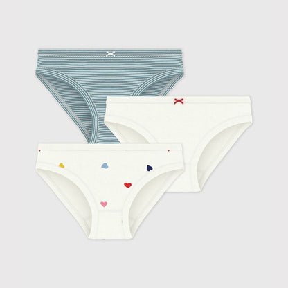 女童白色棉内裤套装(3件)