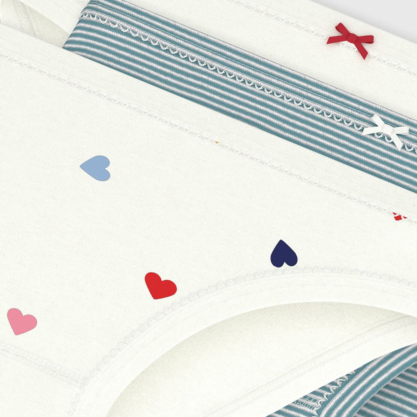 女童白色棉内裤套装(3件)