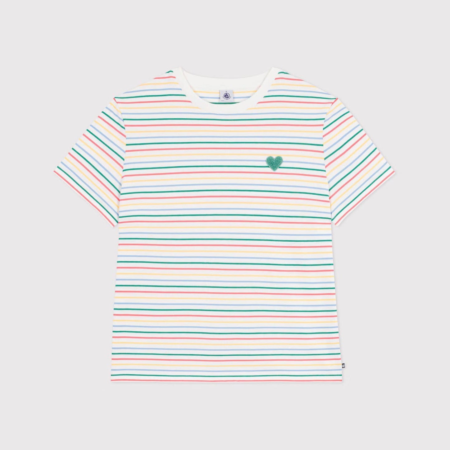 女士彩色条纹棉T恤