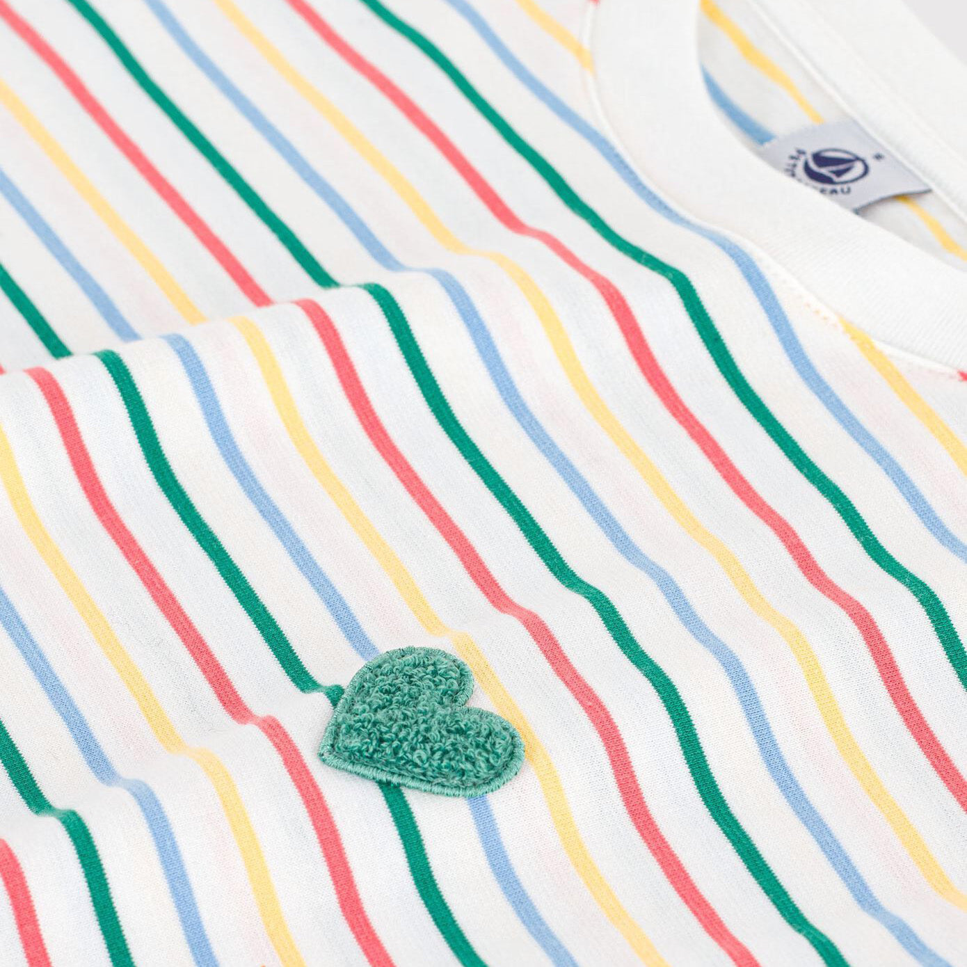 女士彩色条纹棉T恤