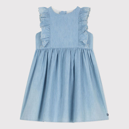 女童浅蓝色牛仔连衣裙
