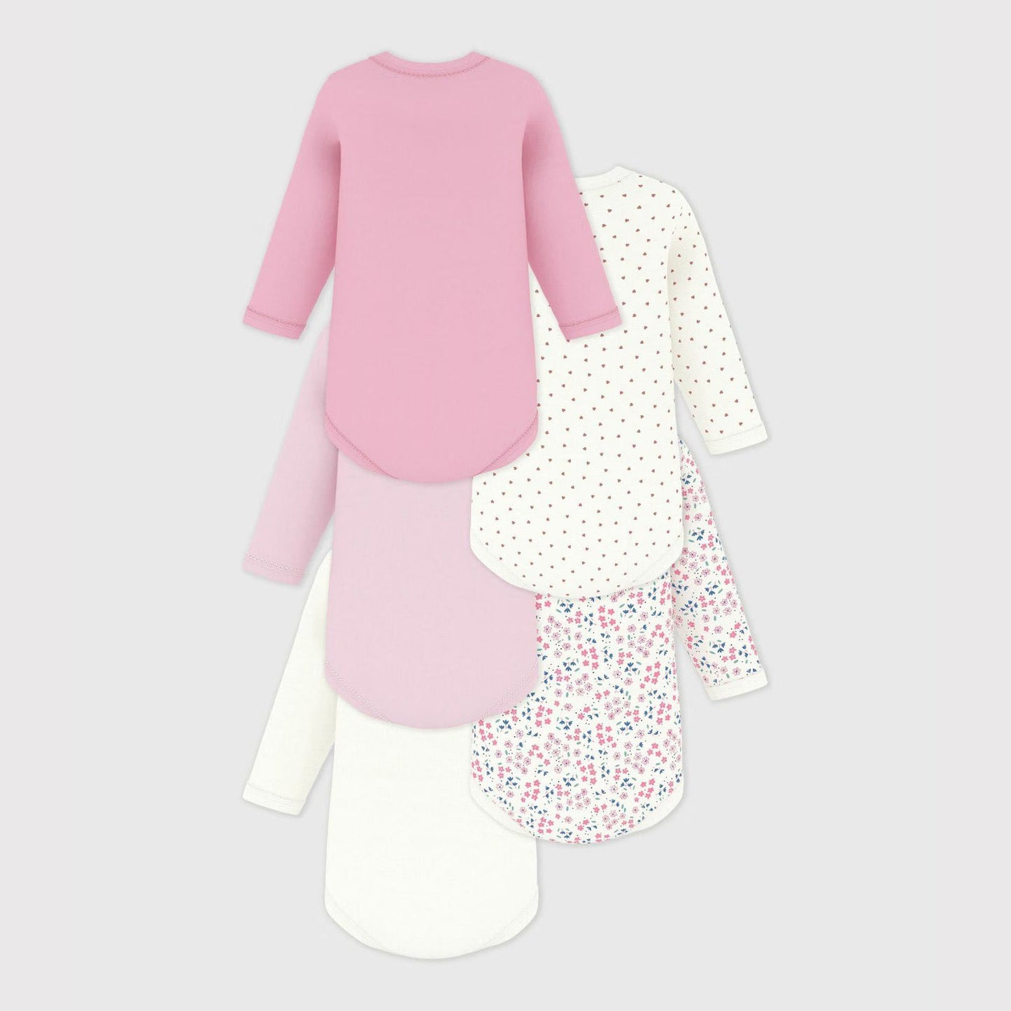 女婴粉色棉连体衣套装(5件)