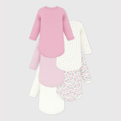 女婴粉色棉连体衣套装(5件)