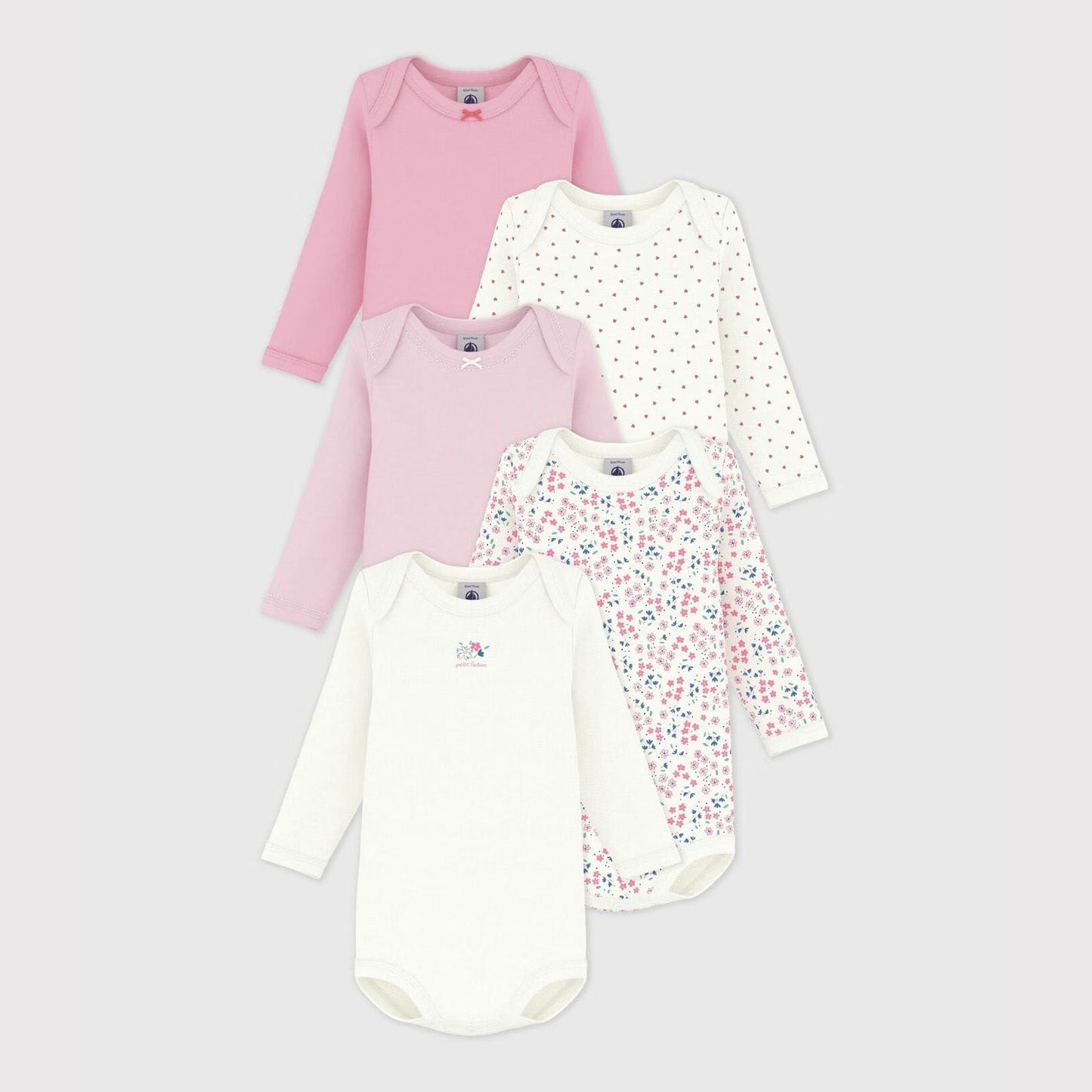 女婴粉色棉连体衣套装(5件)