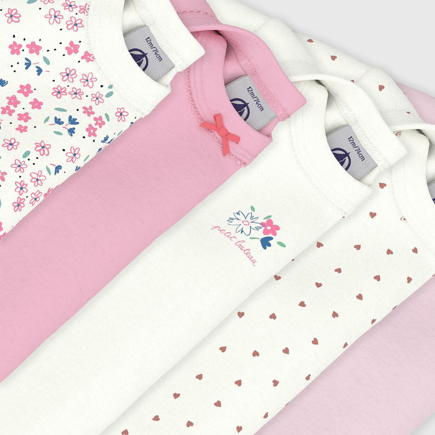 女婴粉色棉连体衣套装(5件)