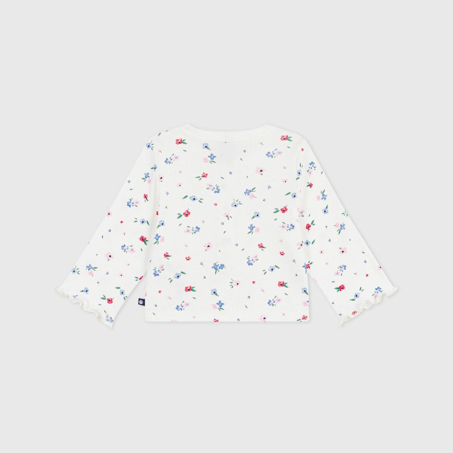 女婴白色碎花棉开衫