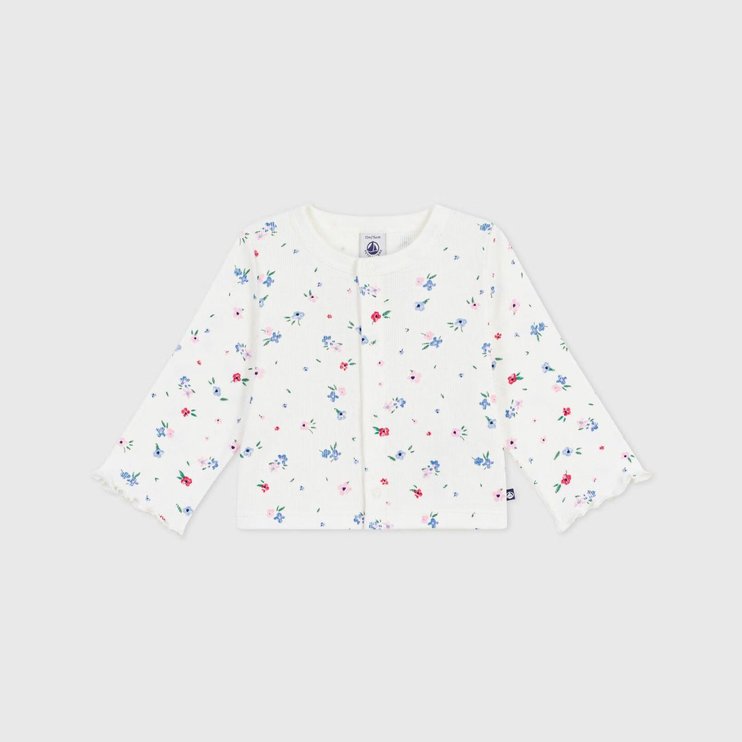 女婴白色碎花棉开衫