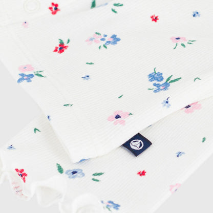 女婴白色碎花棉开衫