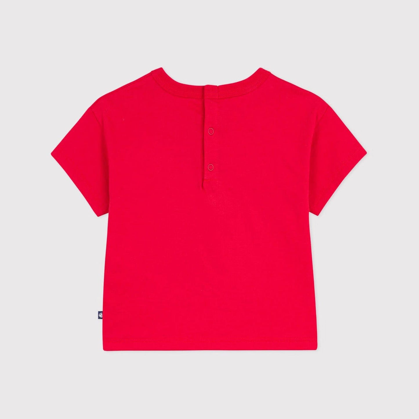 婴儿红色印花棉T恤