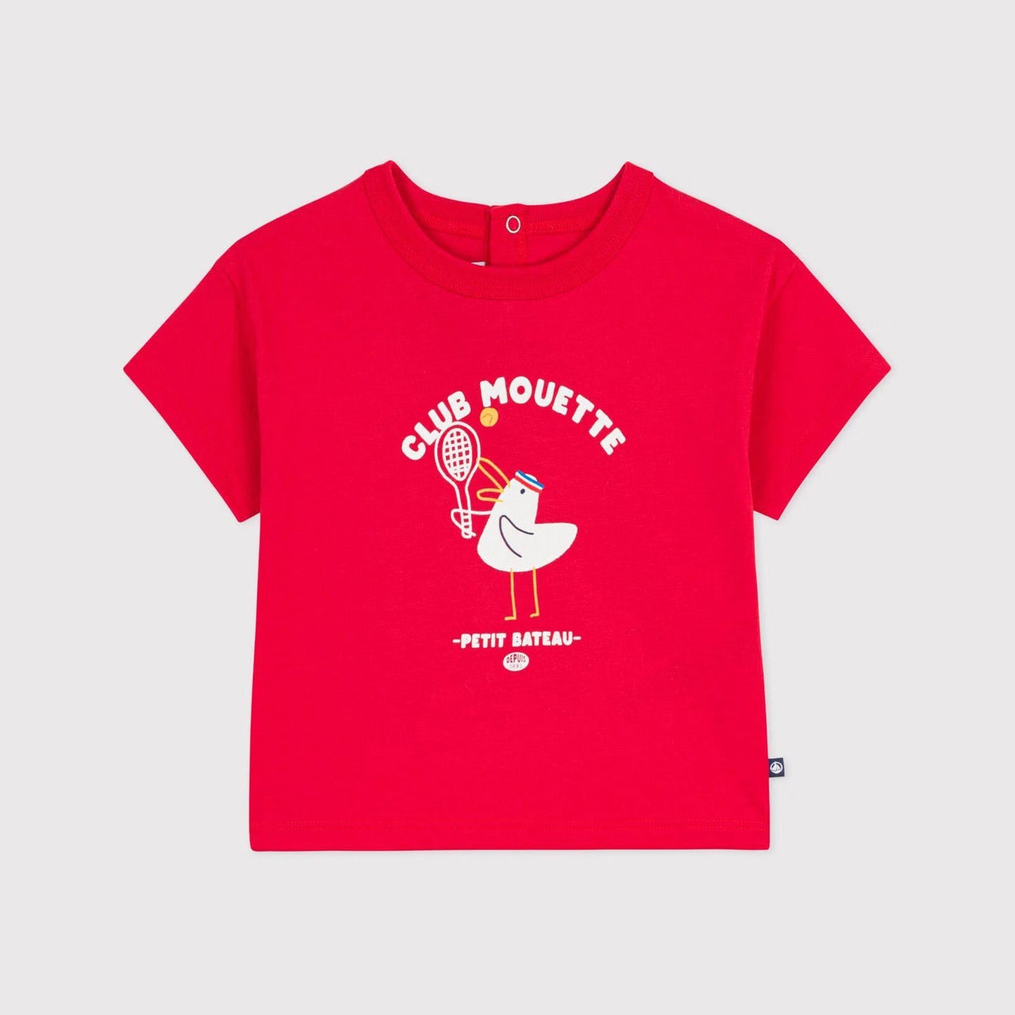 婴儿红色印花棉T恤