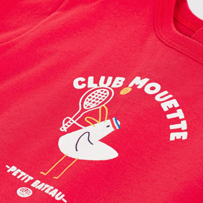 婴儿红色印花棉T恤