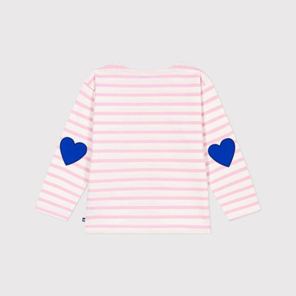 女童浅粉色条纹棉T恤