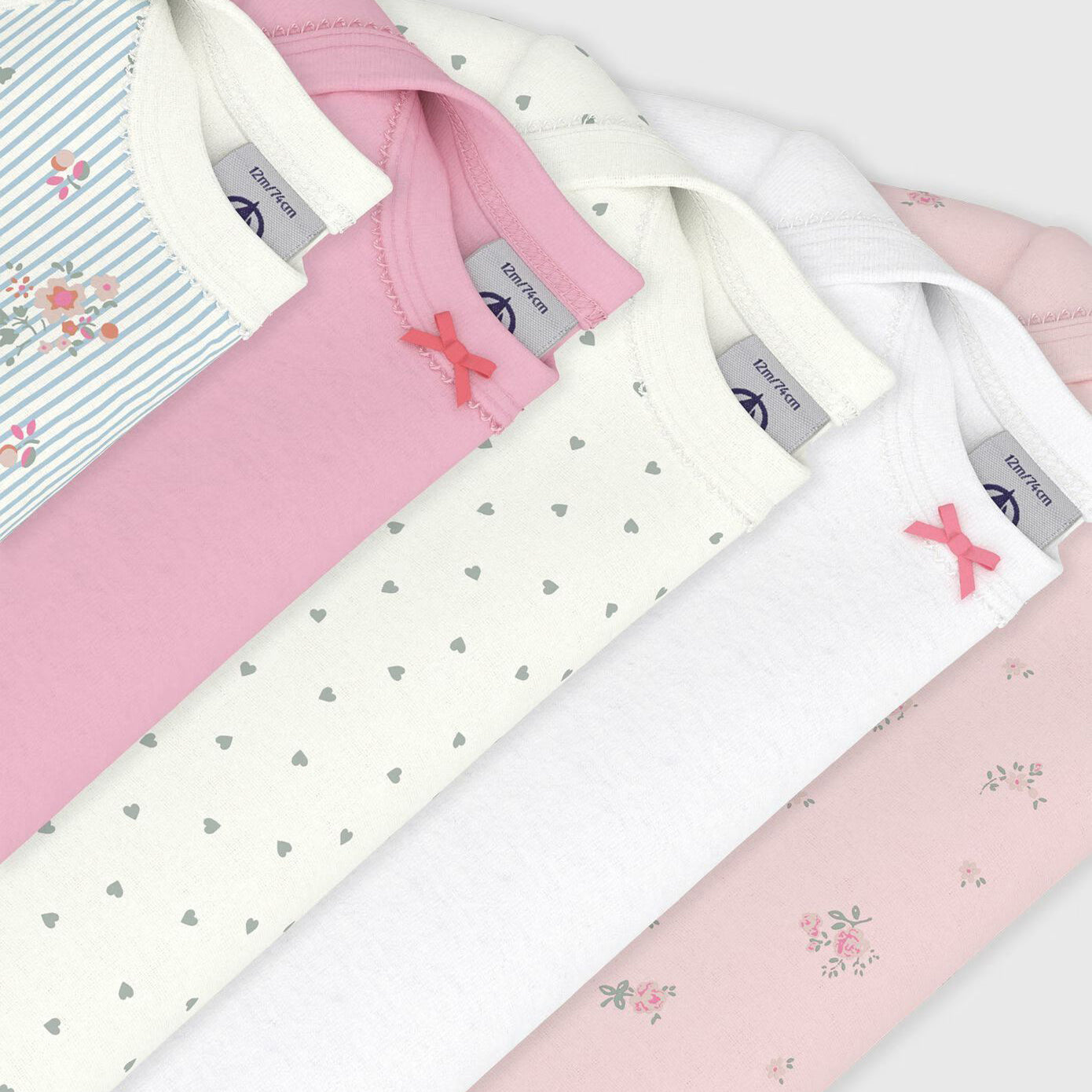 女婴彩色棉连体衣套装(5件)