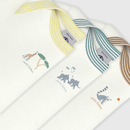 婴儿三色棉连体衣套装(3件)