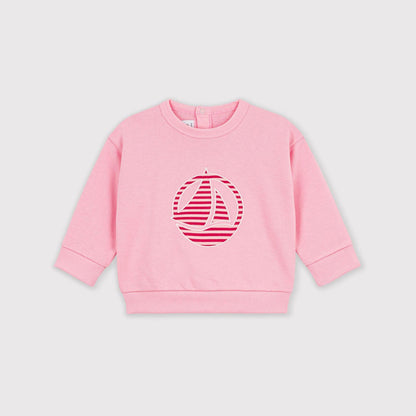 女婴粉色Logo棉卫衣