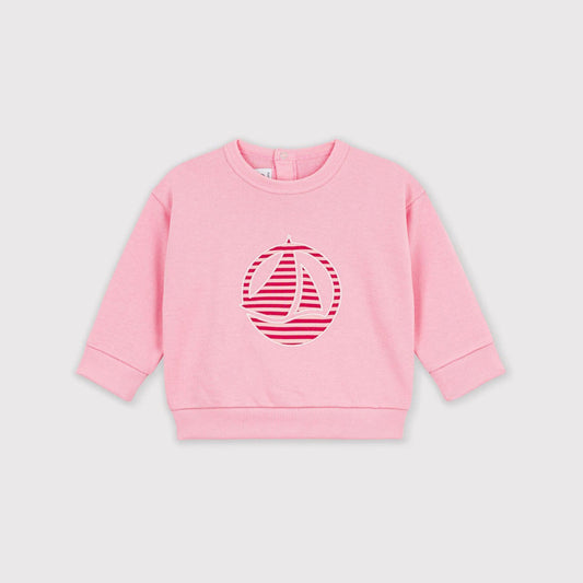 女婴粉色Logo棉卫衣
