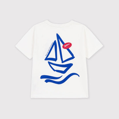 男童白色Logo棉T恤