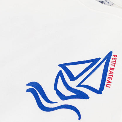 男童白色Logo棉T恤