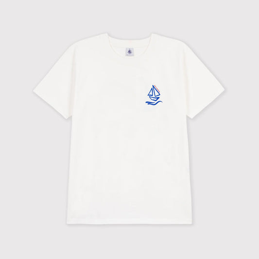 女士白色Logo棉T恤