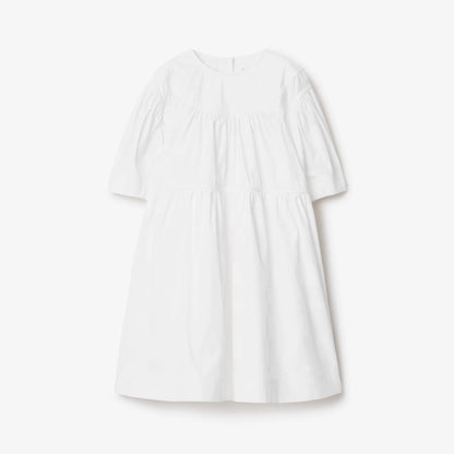 女童白色棉连衣裙