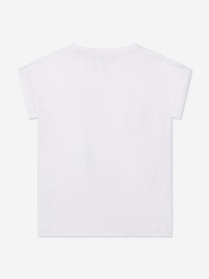Aigner 女童系带前 T 恤（粉色）