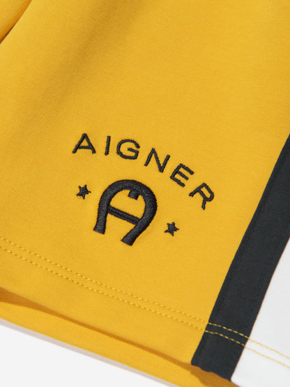 Aigner 男童黄色徽标百慕大短裤