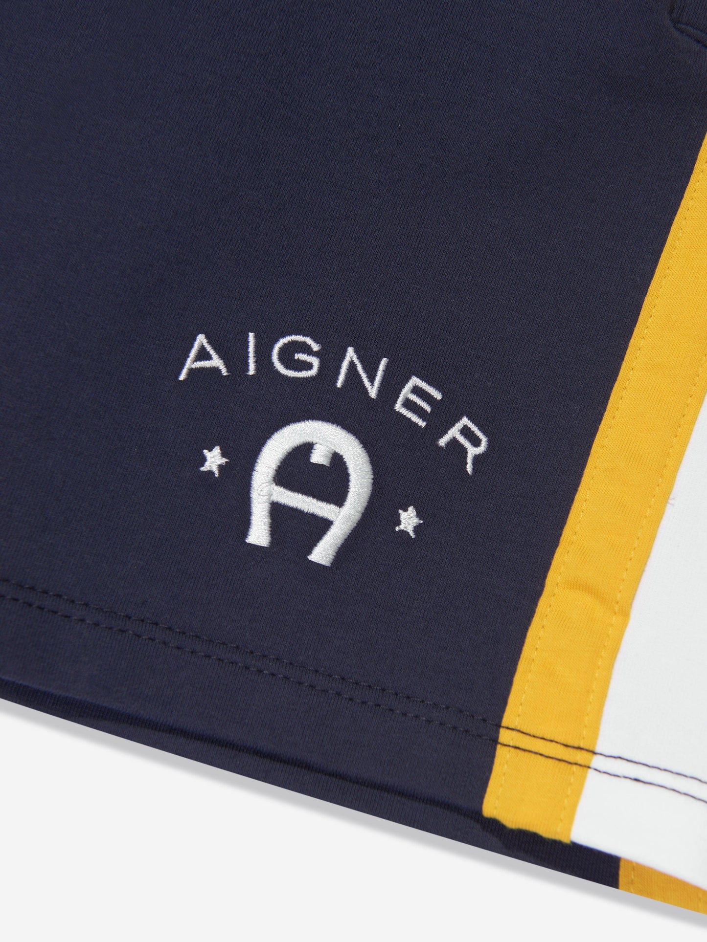 Aigner 男孩海军蓝徽标百慕大短裤