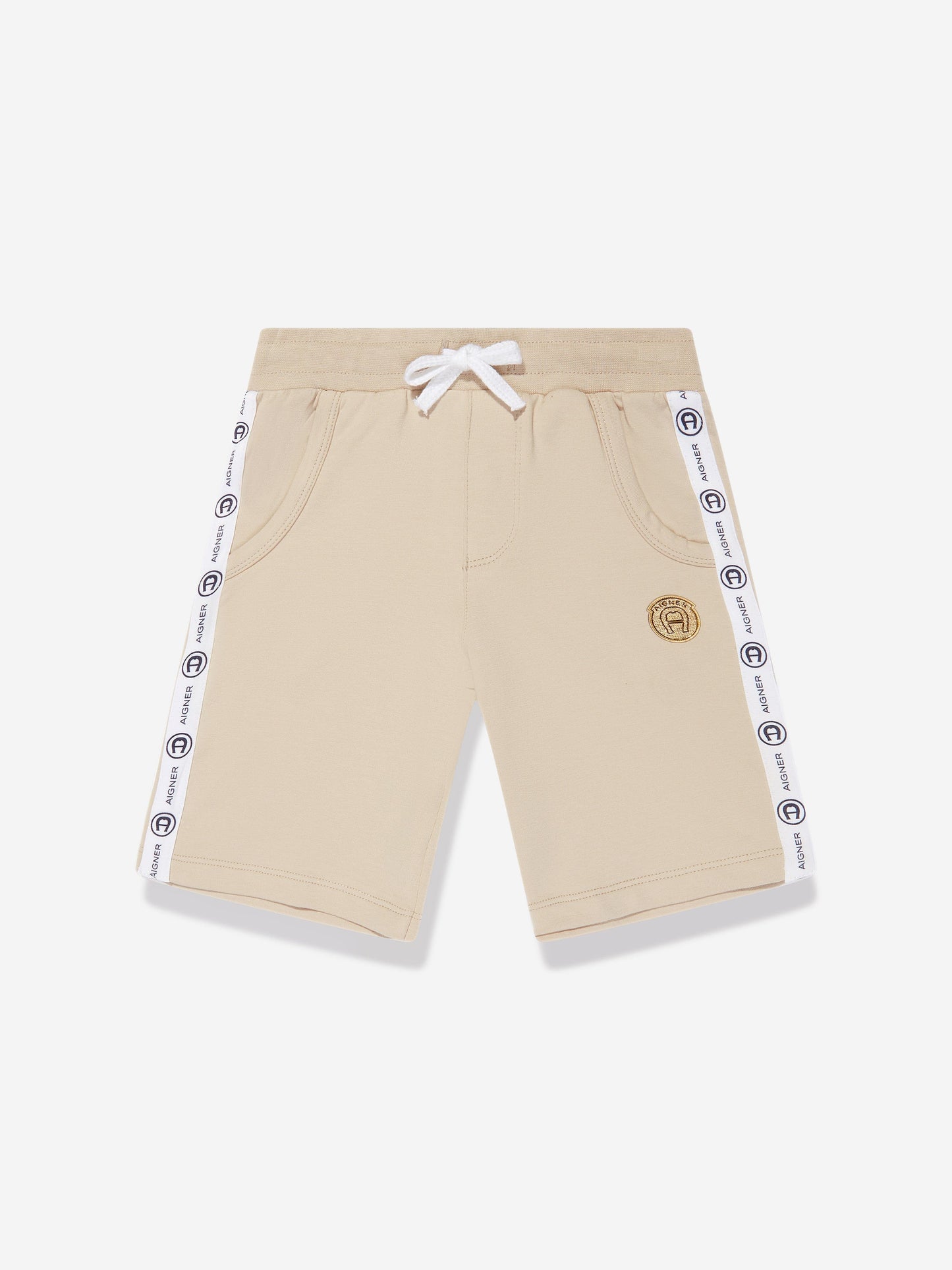 Aigner 男童米色徽标短裤