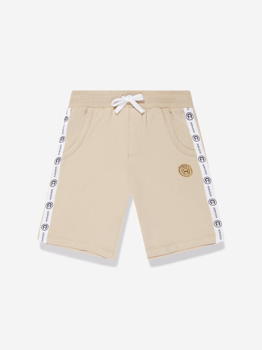 Aigner 男童米色徽标短裤