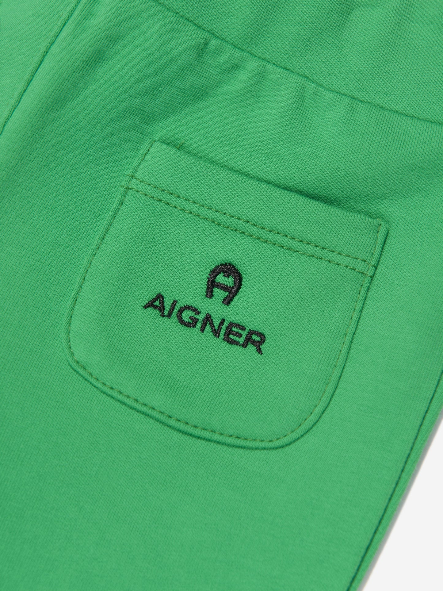 Aigner 女童绿色徽标慢跑裤