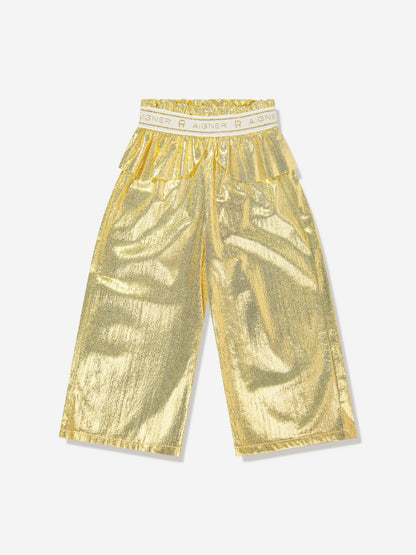 Aigner 女童金色金属长裤