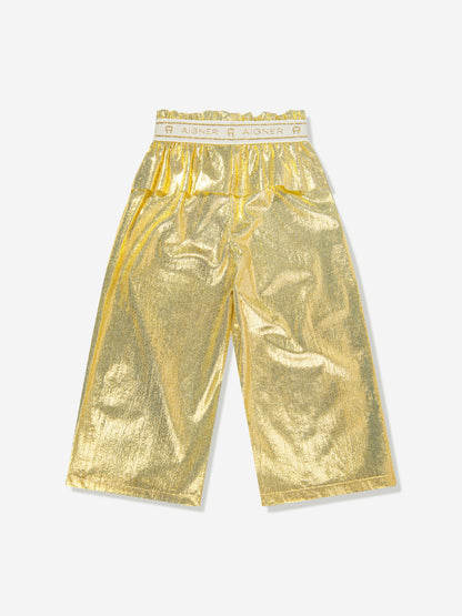 Aigner 女童金色金属长裤