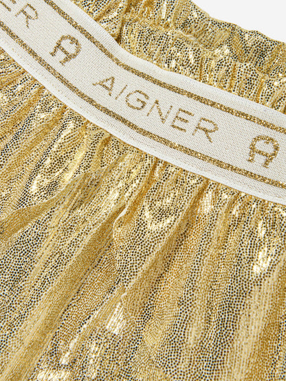 Aigner 女童金色金属长裤