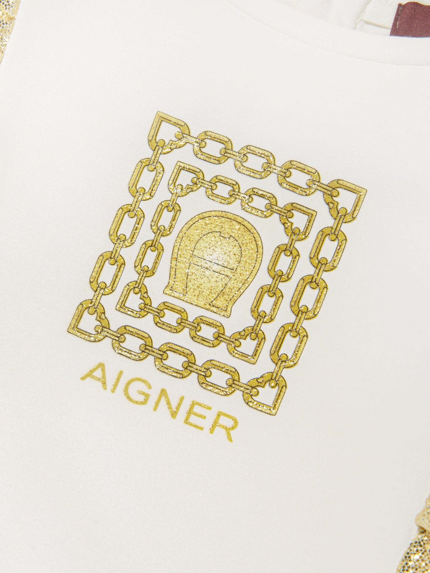 Aigner 女童白色金属徽标连衣裙