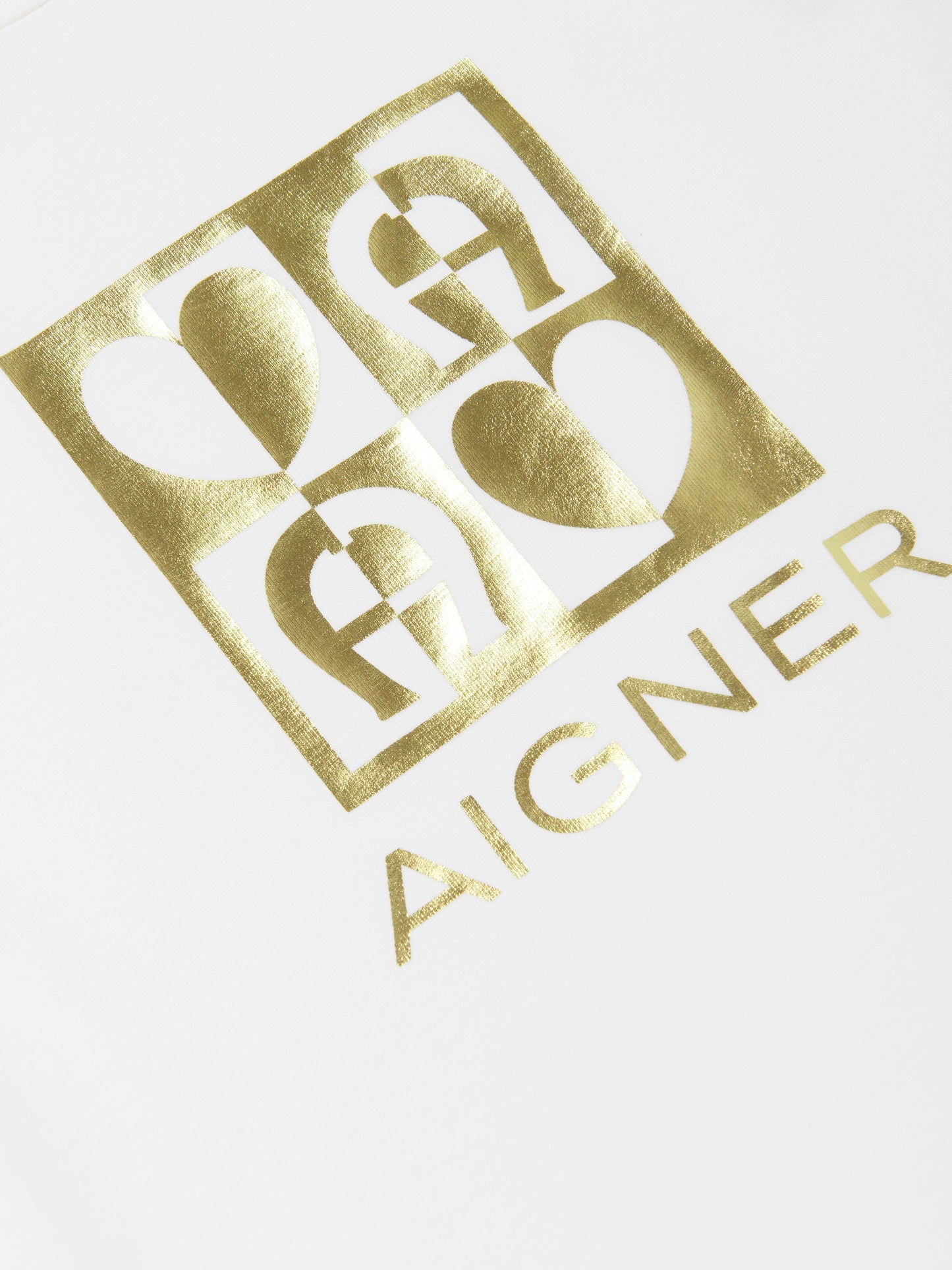 Aigner 女童白色薄纱袖 T 恤