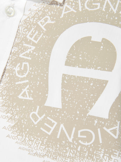 Aigner 男童白色徽标印花衬衫