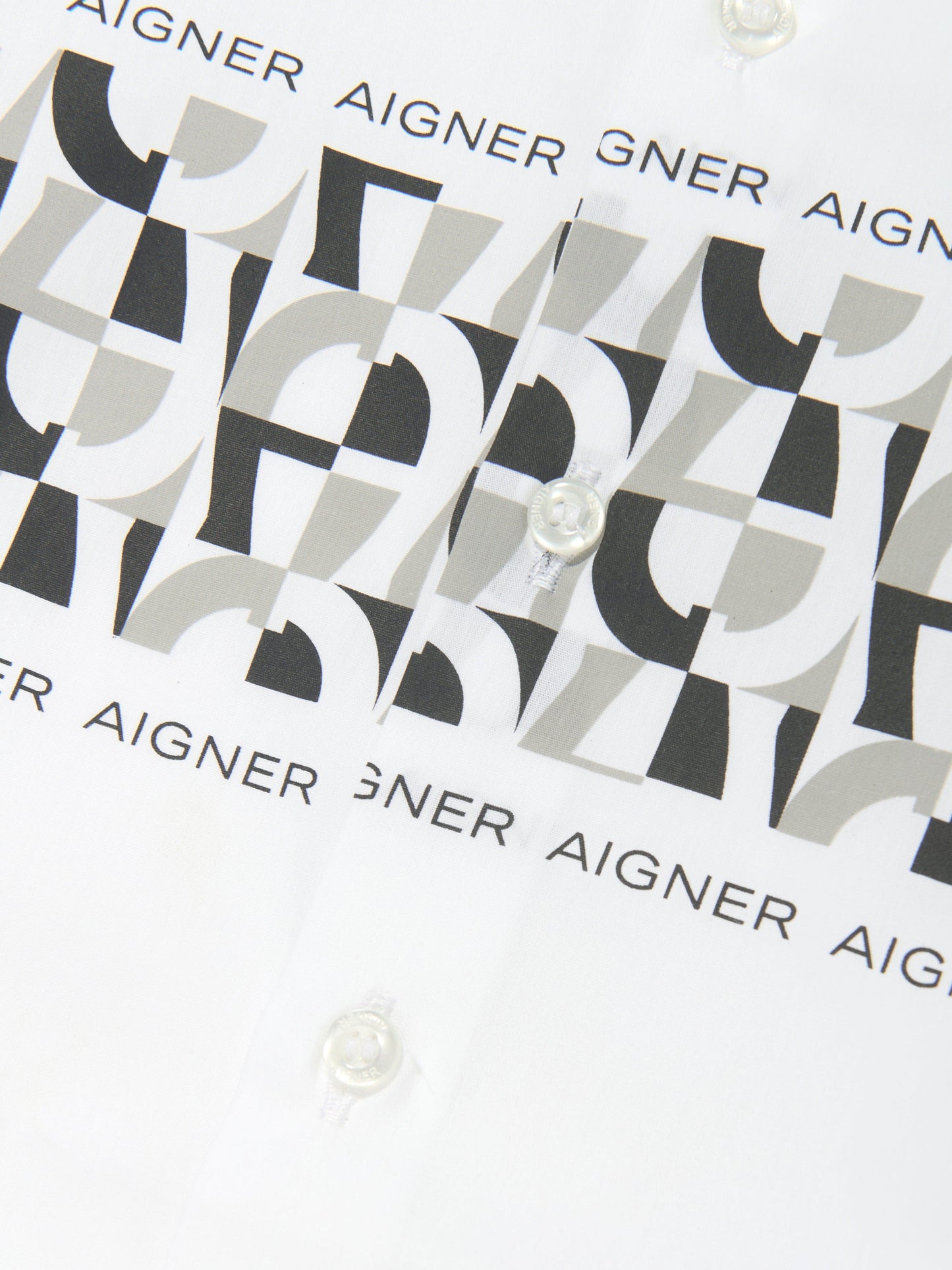 Aigner 男童白色徽标印花衬衫